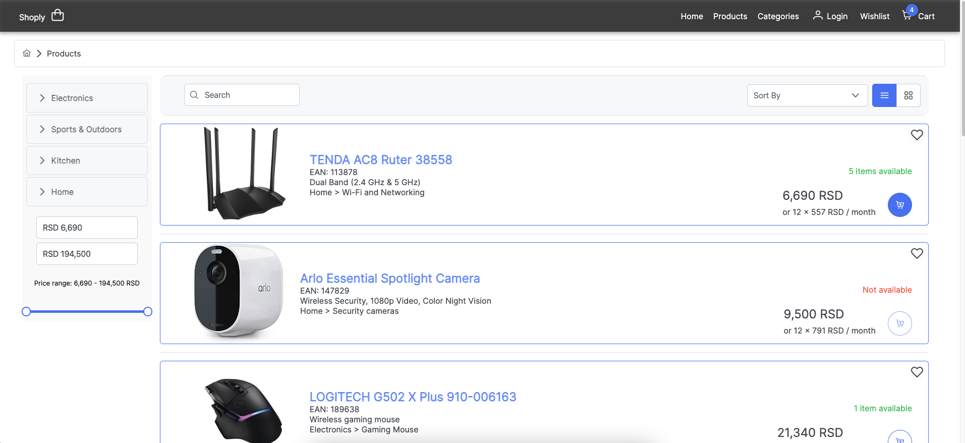 Full-stack e-commerce platform